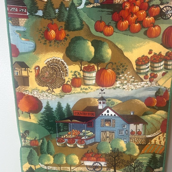 Table Runner Fall Harvest Country Village Thanksgiving Decor 68” x 13” - Picture 2 of 6